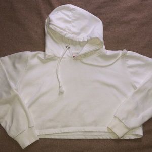 White Cropped Hoodie😎
